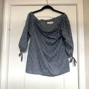 Blue Off The Shoulder Top